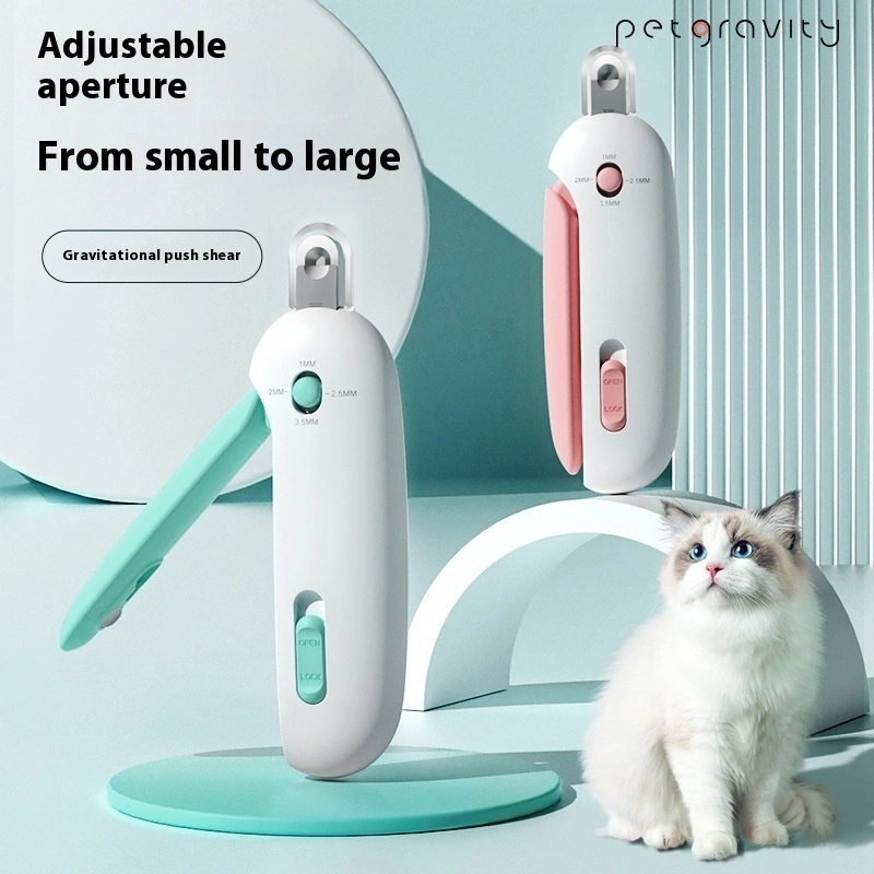 wholesale Aseo para mascotas Juego de cortaúñas con luz LED antisangre Estilo pequeño Molinillo de uñas de belleza para perros y gatos con tijeras Traje 1