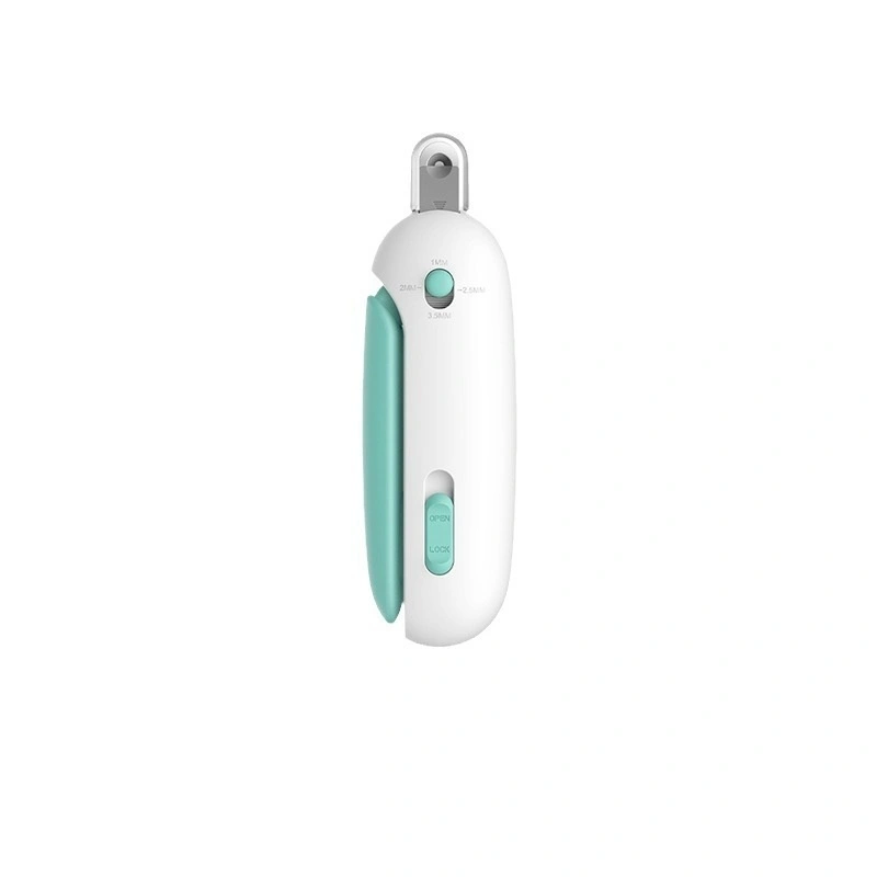 wholesale Aseo para mascotas Juego de cortaúñas con luz LED antisangre Estilo pequeño Molinillo de uñas de belleza para perros y gatos con tijeras Traje verde 1
