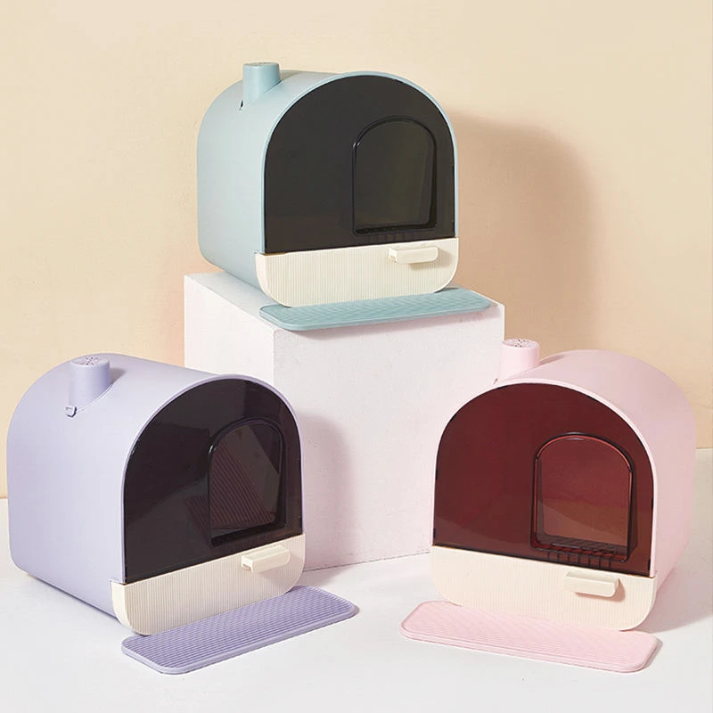 wholesale Fully Enclosed Elegant Thicken Sandbox Villa Anti Splash Large Space Pet Cat Toilet Litter Box Basin 1