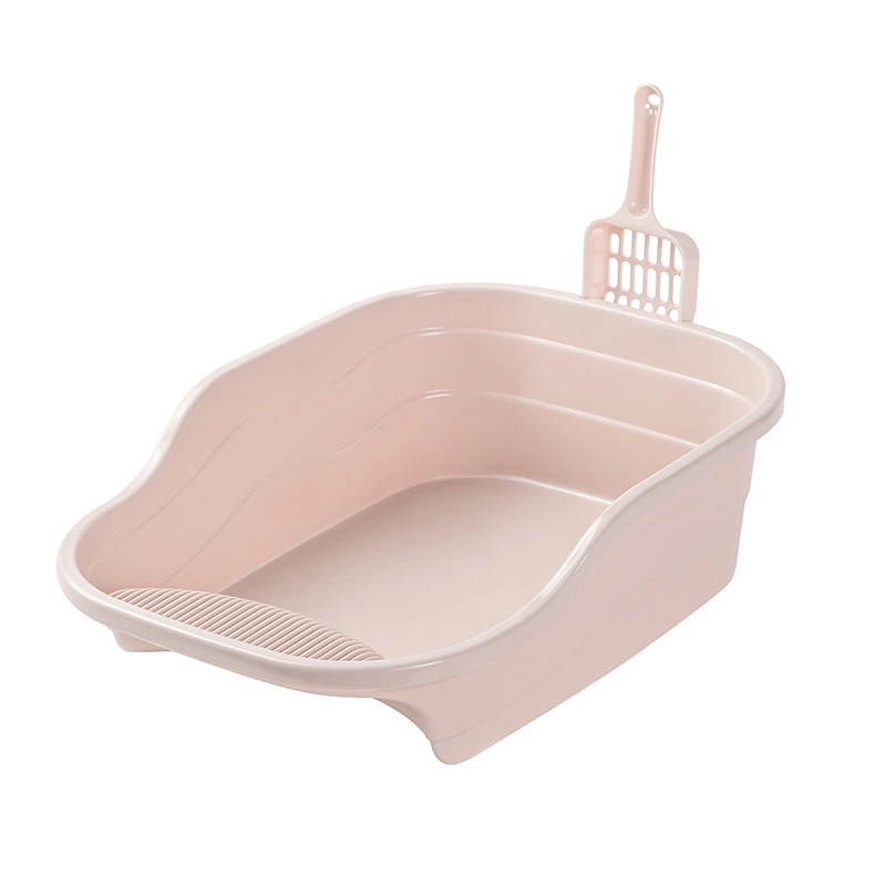 groothandel Huisdieren Kattenbak Accessoires Extra Grote Reiniging Kattentoilet Kattenbak niet-slimme kattenzandbak-roze 1