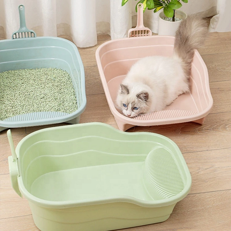 Groothandel Huisdieren Kattenbak Accessoires Extra grote schoonmaak Kattentoilet Kattenbak niet-slimme kattenzandbak 1