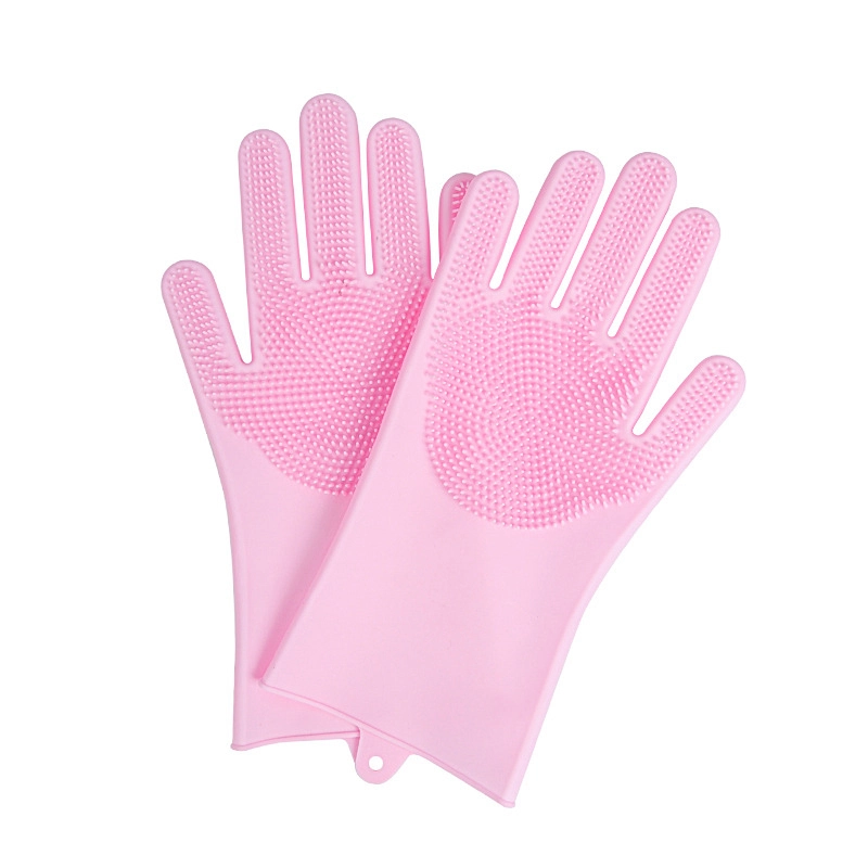 groothandel Handschoenen voor het verzorgen van huisdieren voor baden en ontharing, badshampooborstel voor honden en katten Zacht en duurzaam siliconenroze 1