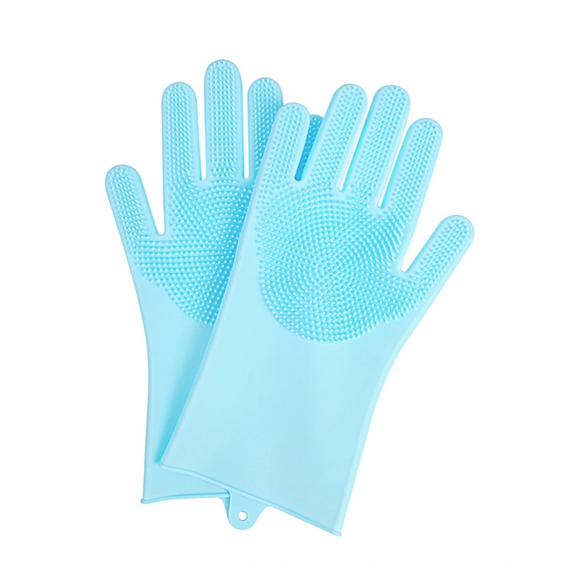 wholesale Pet Grooming Gloves for Bathing and Hair Removal, Dogs and Cats Bath Shampoo Brush Soft and Durable Silicone-blue 1