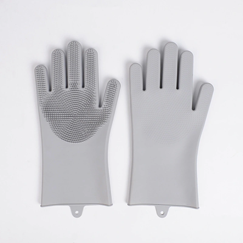 wholesale Pet Grooming Gloves for Bathing and Hair Removal, Dogs and Cats Bath Shampoo Brush Soft and Durable Silicone-grey 1