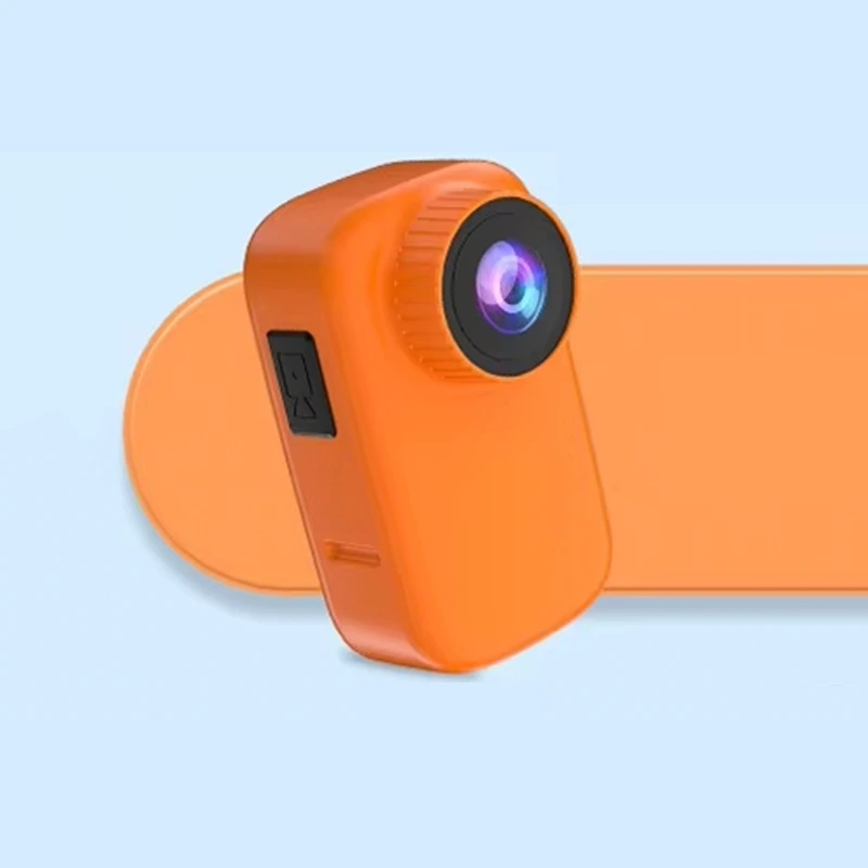groothandel HD 1080 P huisdiersporthalsband Mini magnetische duimactiecamera Video-opname buiten huisdierveilige draadloze camera-oranje 1