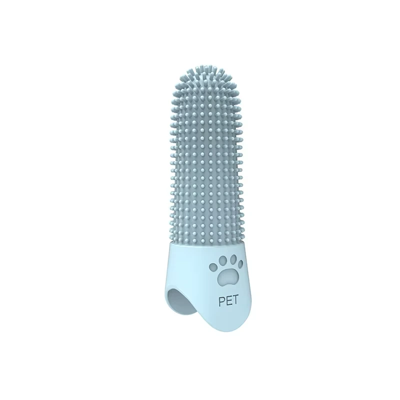 Factory Wholesale Cheap 360 Degree Soft Silicone Finger Toothbrush For Dogs Brush Teeth Cleaning Pet Dog Cat-blue 1