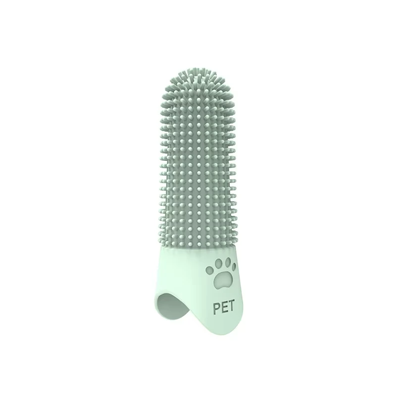 Factory Wholesale Cheap 360 Degree Soft Silicone Finger Toothbrush For Dogs Brush Teeth Cleaning Pet Dog Cat-green 1