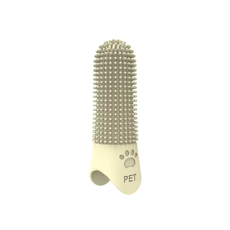 Factory Wholesale Cheap 360 Degree Soft Silicone Finger Toothbrush For Dogs Brush Teeth Cleaning Pet Dog Cat-yellow 1