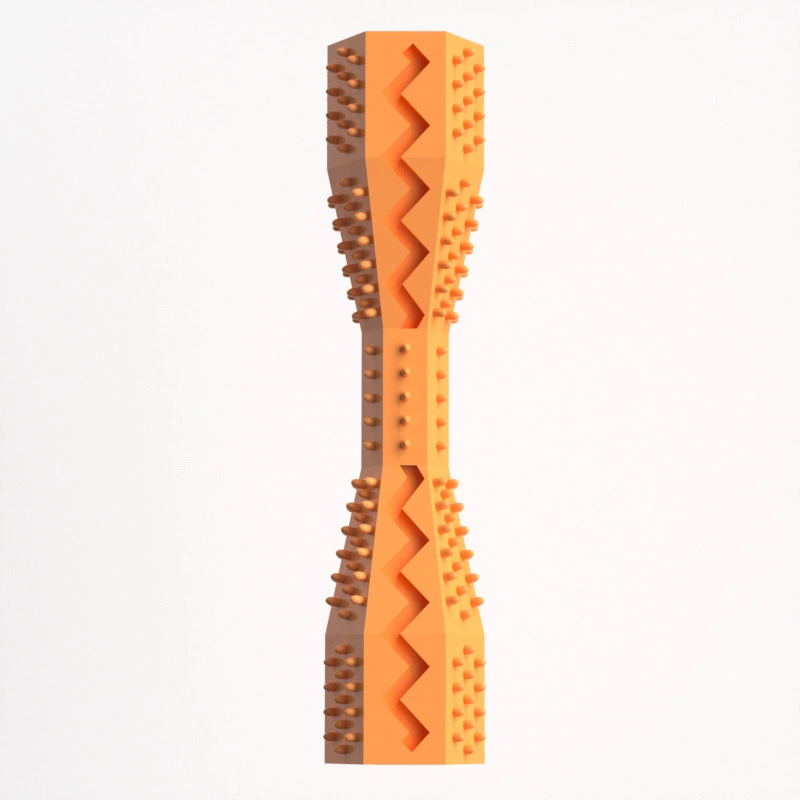 wholesale High Quality New Dog Chew Leaky Toy TPR Puppy Toothbrush Grinding Teeth Cleaning Stick-orange 1