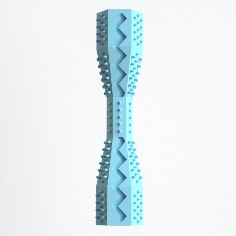 wholesale High Quality New Dog Chew Leaky Toy TPR Puppy Toothbrush Grinding Teeth Cleaning Stick-blue 1