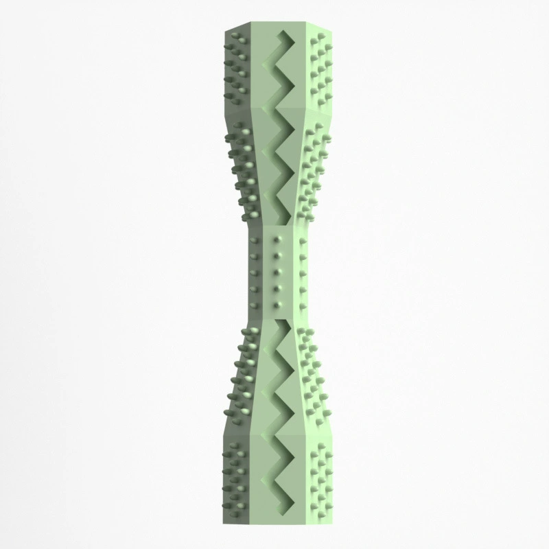 wholesale High Quality New Dog Chew Leaky Toy TPR Puppy Toothbrush Grinding Teeth Cleaning Stick-green 1