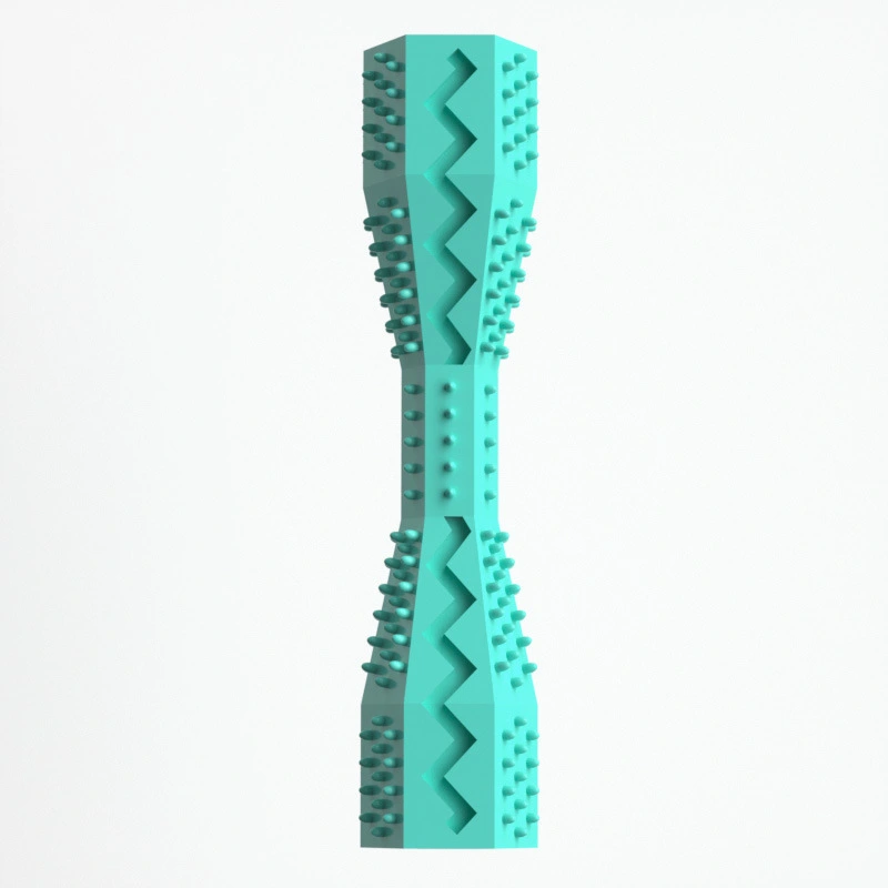 wholesale High Quality New Dog Chew Leaky Toy TPR Puppy Toothbrush Grinding Teeth Cleaning Stick-green2 1