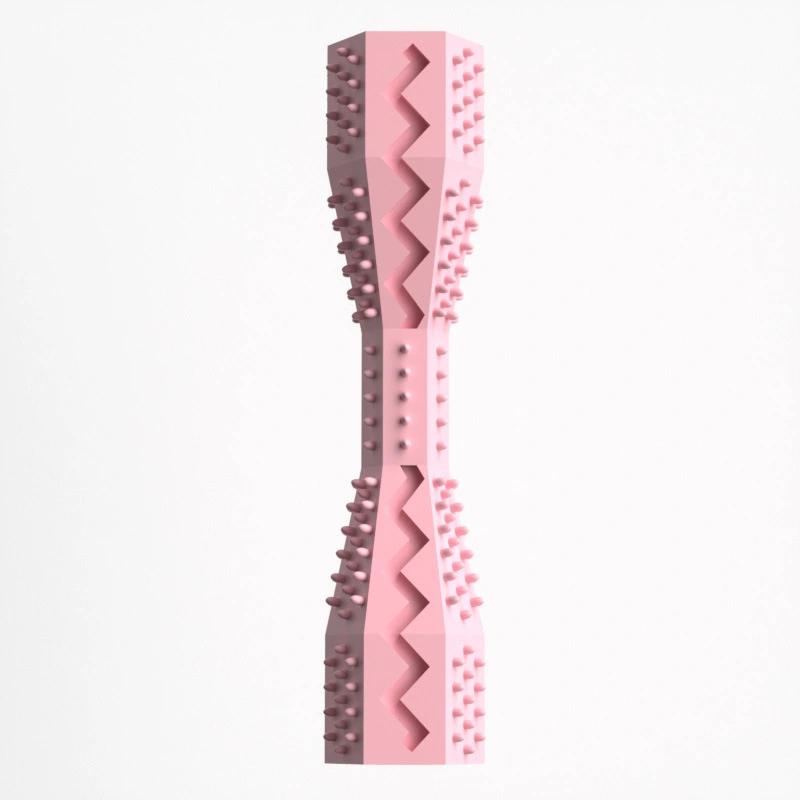 wholesale High Quality New Dog Chew Leaky Toy TPR Puppy Toothbrush Grinding Teeth Cleaning Stick-pink1 1