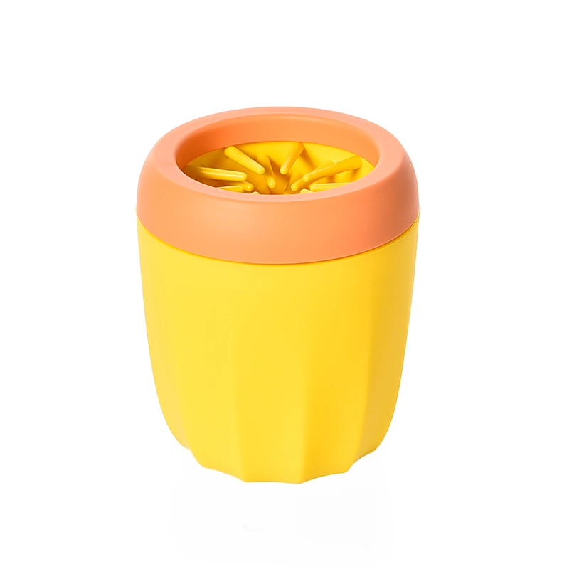 wholesale Pet Accessories Supplies Dog Paw Cleaner Quickly Wash Dirty Cat Foot Cleaning Bucket Brushes  Silicone Washer-orange 1