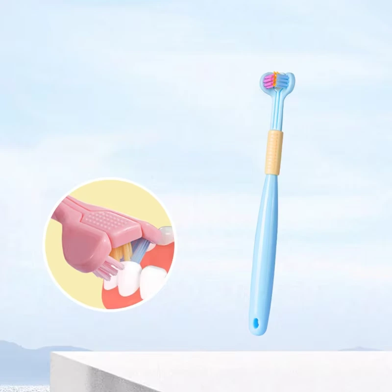 Venta al por mayor, precio de fábrica, cepillo de dientes para mascotas, cepillo de limpieza de dientes para perros y gatos, cepillo para el cuidado de mascotas, azul 1