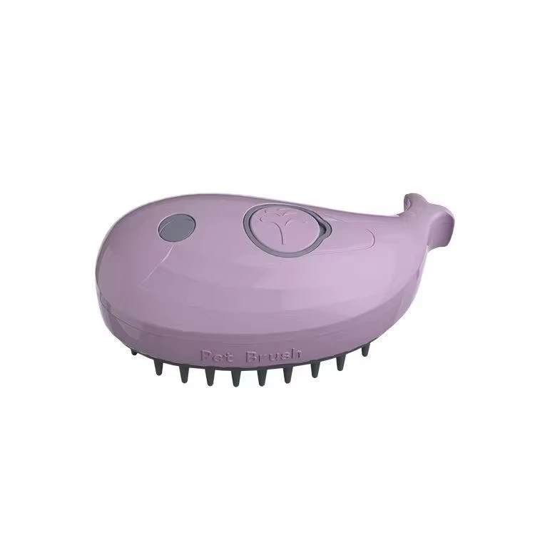 Fabrikant Groothandel Whale Claw Design Dog Cat Steam Brush paars 1