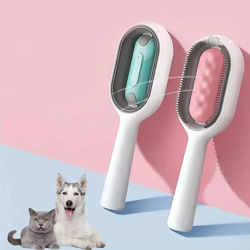 wholesale 3 in 1 Pet Grooming Comb Self Cleaning Slicker Brush with Water Tank Dog Cat Hair Remover Comb Pet Comb-green1 1