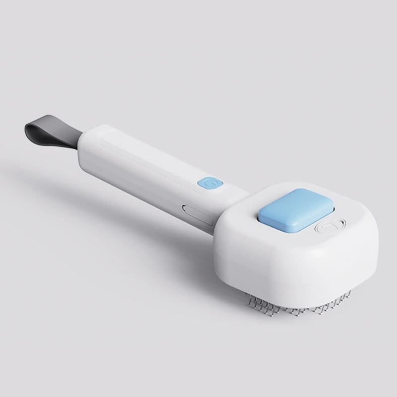 wholesale Cat Steam Brush for Shedding 4 in 1 Steamy Cat Brush with Release Button Dog Massage Grooming Brush Pet Hair Cleaning Comb-blue 1