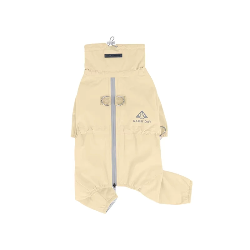 groothandel Outdoor Macaron Kleur Viervoetige Hond Regenjas Huisdier Waterdichte Jassen Hondenkleding Met Tractiegesp-geel 1