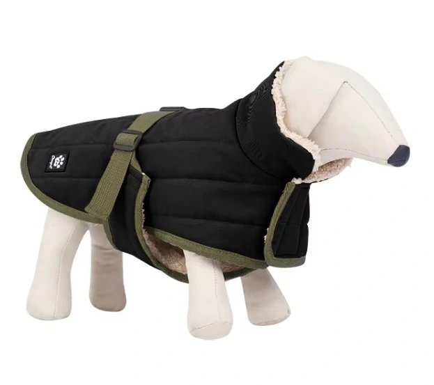 wholesale Factory Directly High Thick Collar Dog Jackets Adjustable Dog Clothes Pet Coats With Leash Hole 1