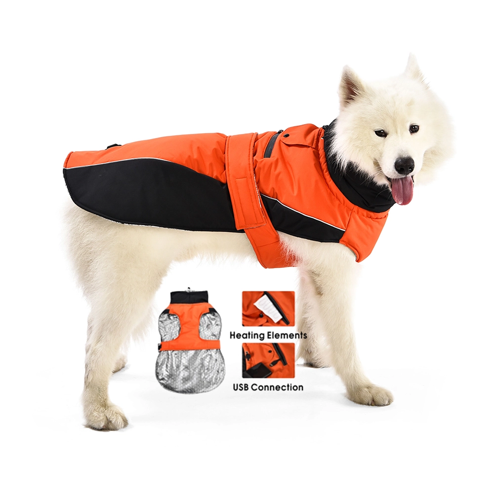 Wholesale Dog Coat Heating Elements Retention Technology Windproof Waterproof Insulated Full Bodied Pet Dog Jacket Coat-red 1