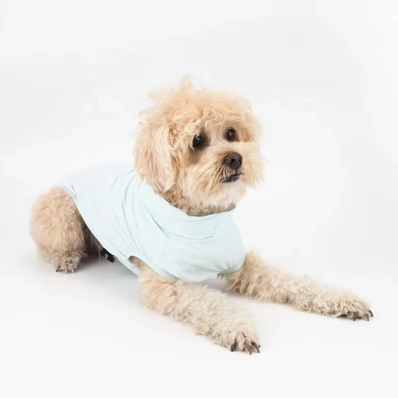 الجملة دعم التخصيص متعدد الألوان Sun Shield Dog Tee - تي شيرت الكلب قمصان التبريد سريعة الجفاف - الأزرق 1