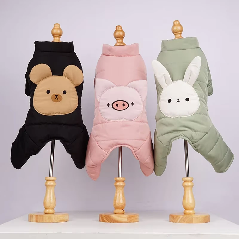 Hotsale Winterkleding voor honden Gewatteerde jas voor honden Winterjas voor honden Polyester Opp Zak KLASSIEK Print Foto Duurzame kleine dieren - dierenstijl 1