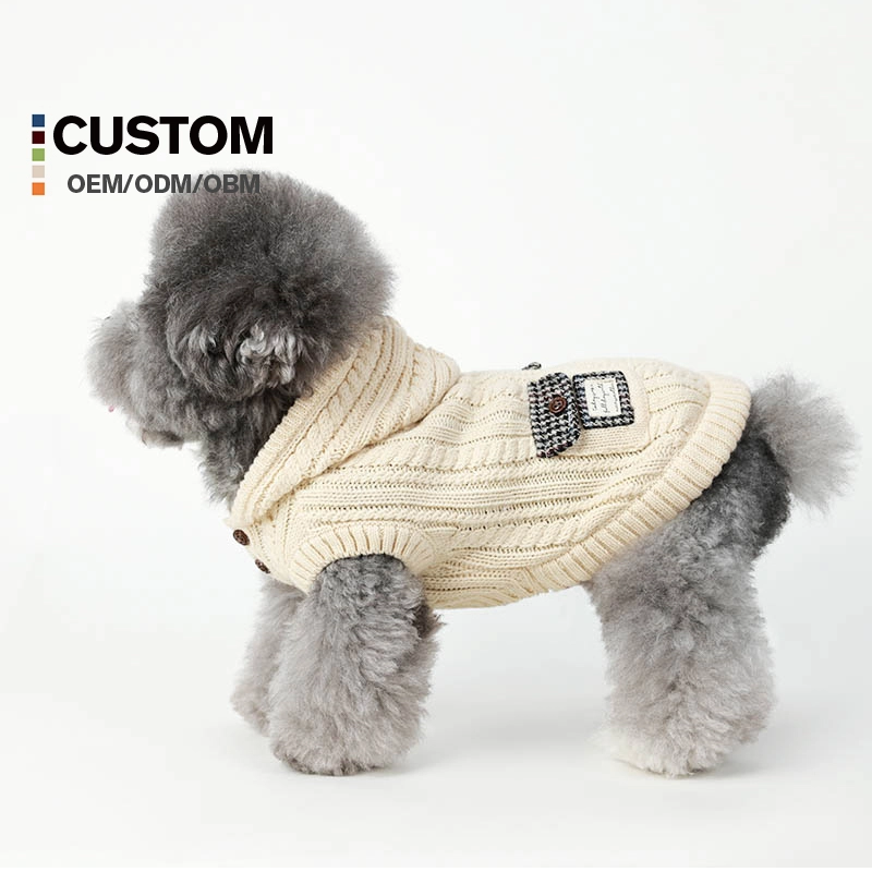 WholeSale  Cat Sweater  Sweater Dog Clothes Anti-hair Fall Autumn and Winter Clothes beige 1