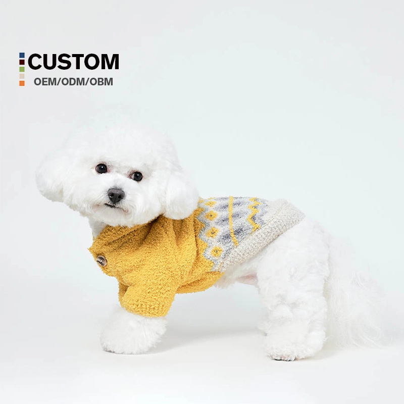Los tamaños de encargo de la ropa XS-XL del verano del otoño de los perros del suéter del animal doméstico hicieron la fibra de poliéster 1
