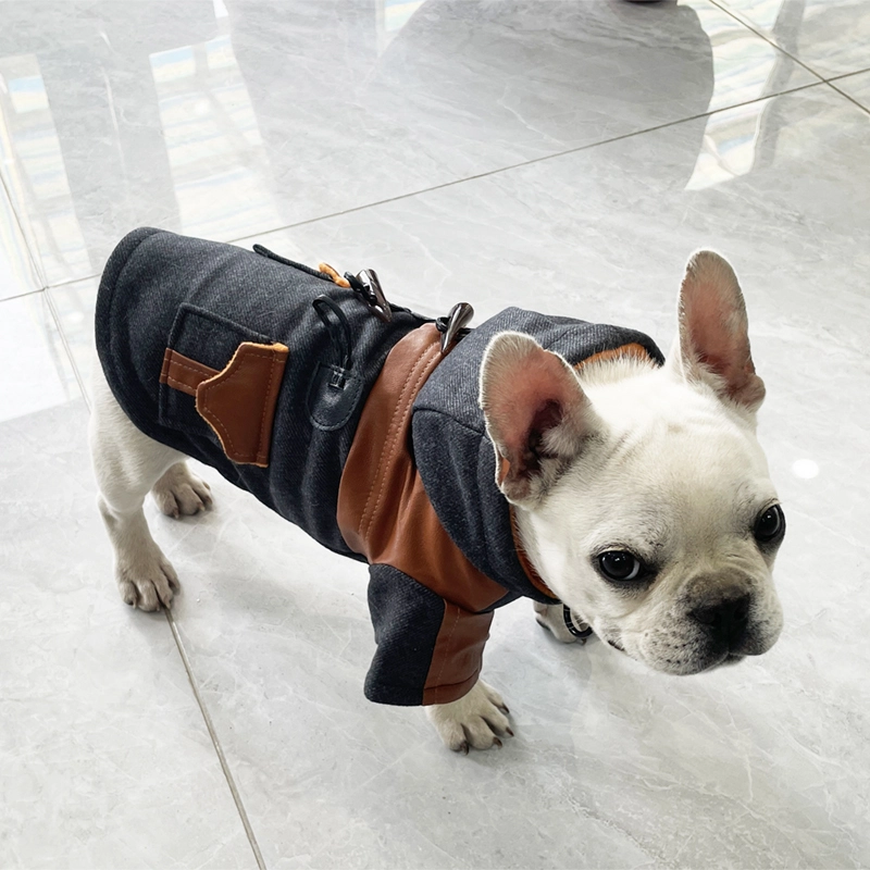 Venta al por mayor abrigo clásico para perros chaquetas de algodón para mascotas chaleco cálido impermeable para perros tallas XS y XL para ropa de primavera marrón 1