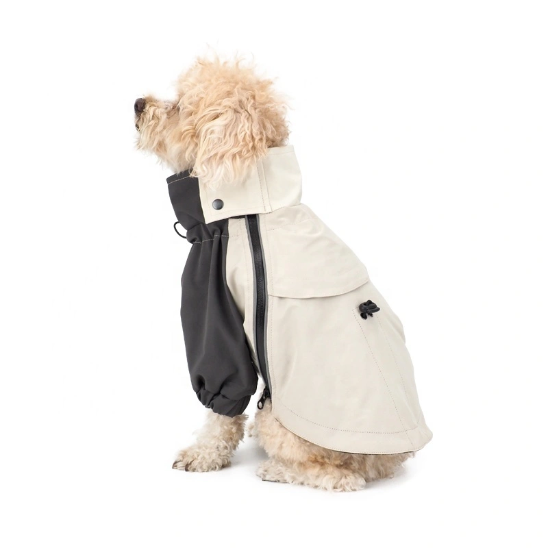 Customize white Fashionable Dog Coat Adjustable High-necked Dog Jacket Patchwork Casual Wear For Dogs 1