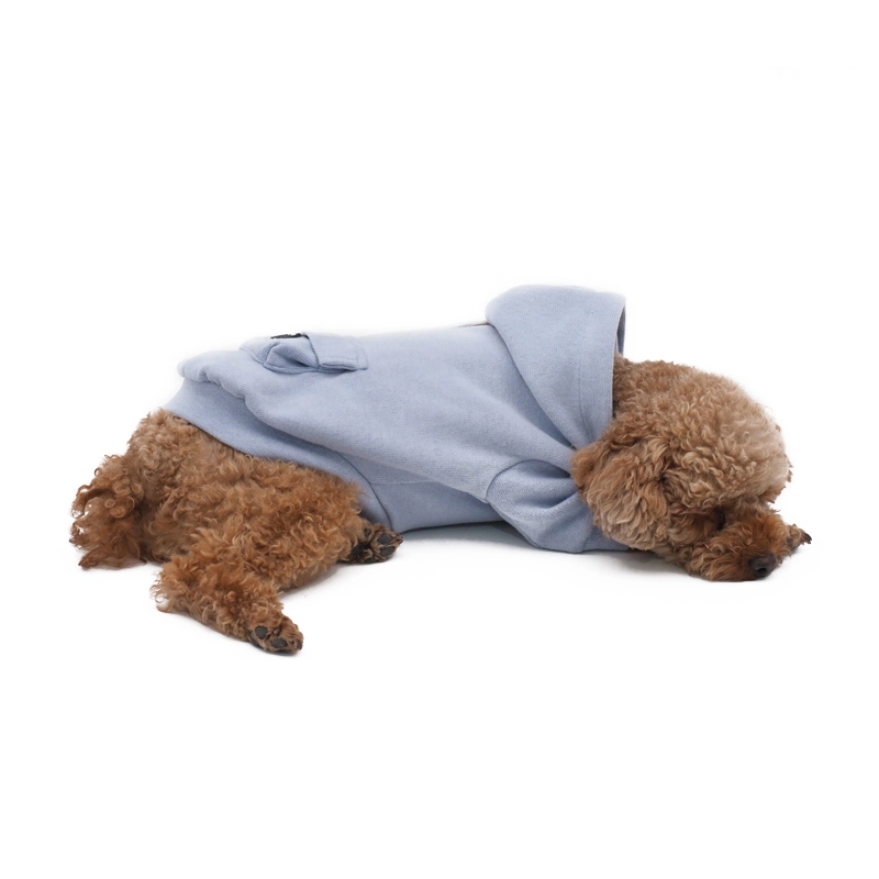 Fabriek Groothandel Aanpassen Hondenkleding Lente Herfst Mode Gebreide Basic Hondenhoodie Huisdierenkleding blauw 1