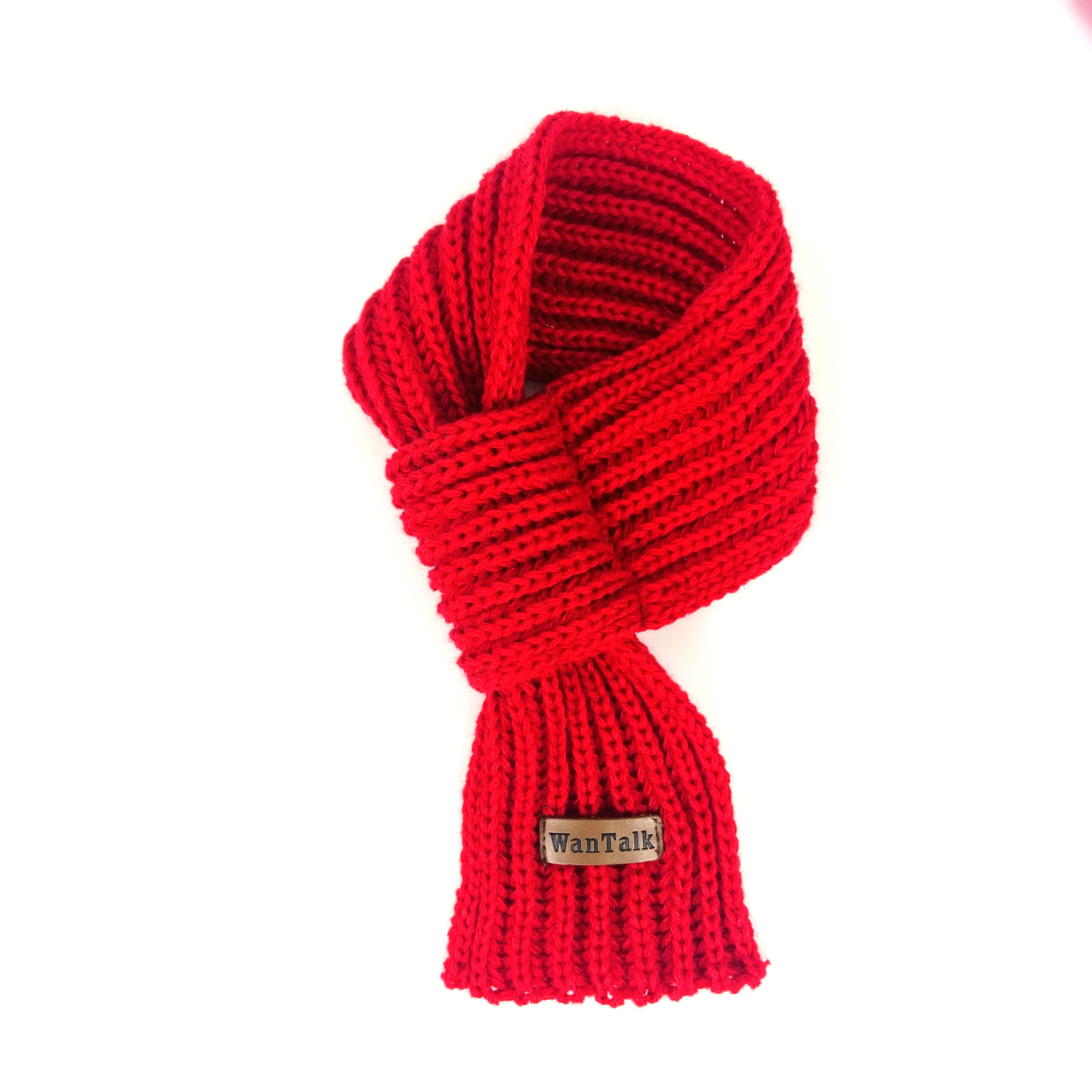 wholesale Bufanda de punto de algodón clásica Collar para mascotas de estilo sólido para invierno y otoño Bufanda popular para perros rojo 1