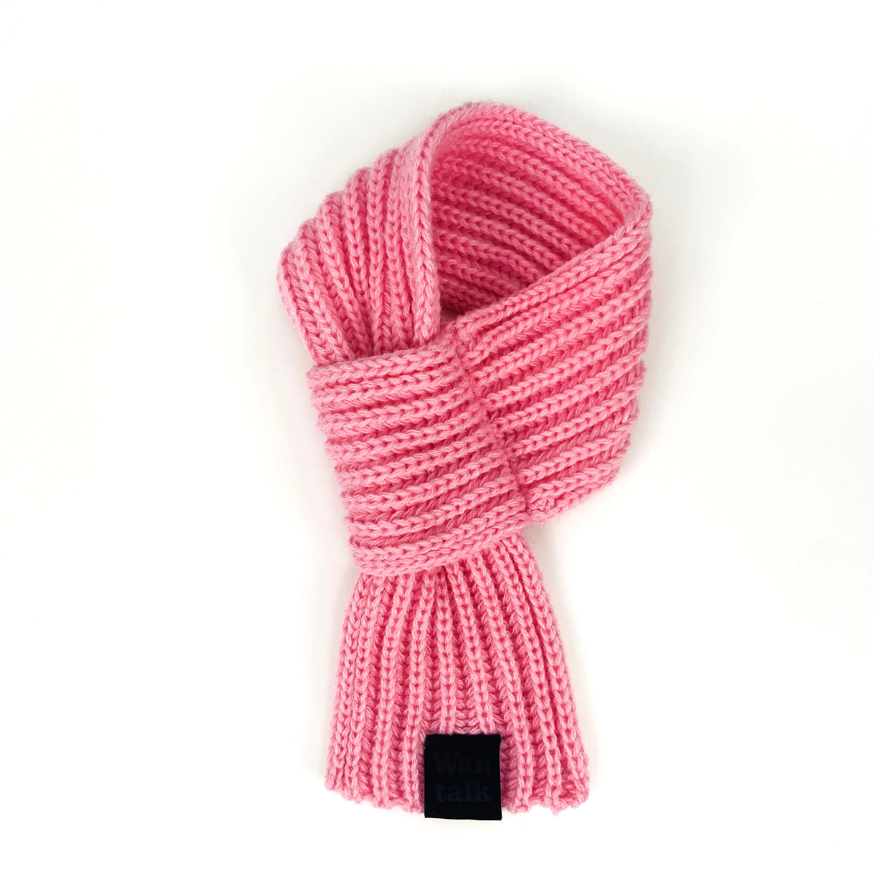 wholesale Bufanda de punto de algodón clásica Collar para mascotas de estilo sólido para invierno y otoño Bufanda popular para perros Rosa 1