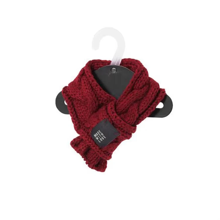 Wholesale Pet supplies Dog Lovely Wool scarf Adjustable Cute Warm Pet Dog Wool Scarf Red 1