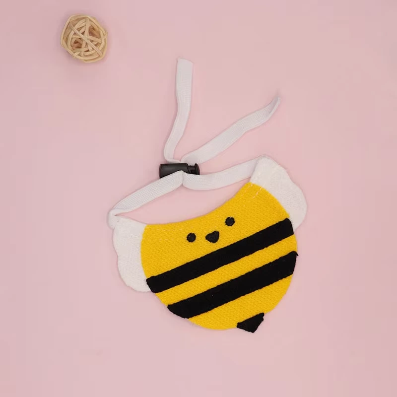 Flower Style Pet Bib Cute Cartoon Bee Cat Saliva Towel Dog Scarf Puppy Dogs Cats Accessories Collar Bee style 1