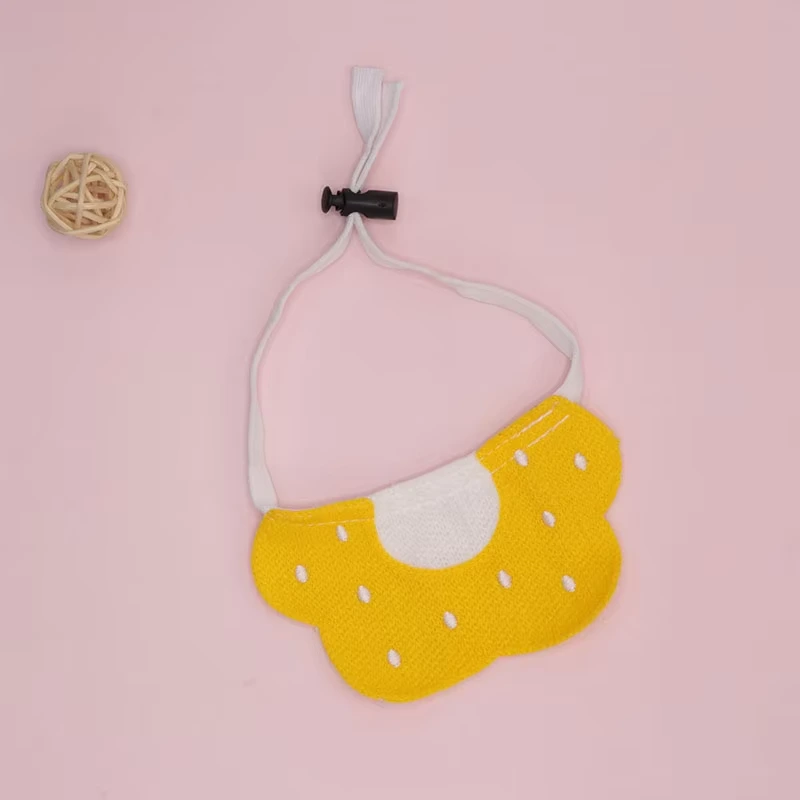 Bloemstijl slabbetje voor huisdieren schattig cartoon bij kat speeksel handdoek hond sjaal puppy honden katten accessoires halsband geel 1