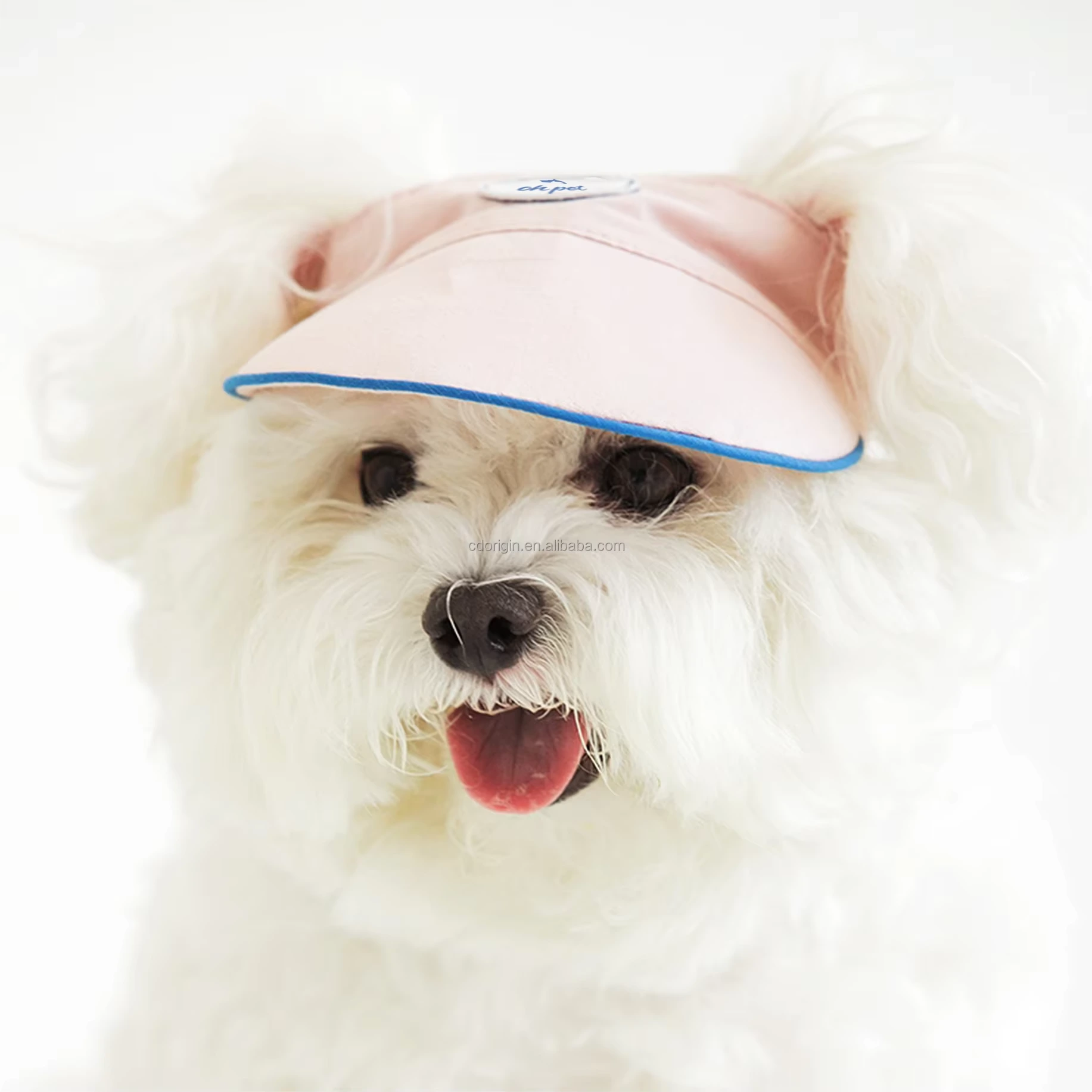 wholesale Hot Sale Custom Brand Dog Sun Hat With Ear Holes Summer Dog Trucker Cap Pet Cap Hat Earholes pet Headwear pink 1