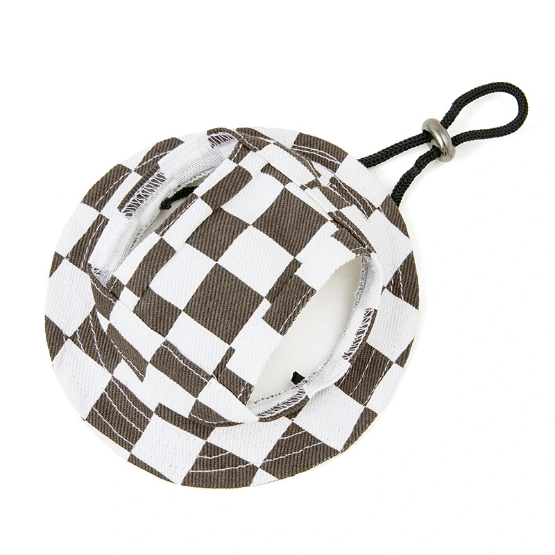 groothandel Outdoor huisdieraccessoire Verstelbare hondenhoed Zomerschaduw Ademende baseballpet Pet-hoeden met oorgaten-bruin 1