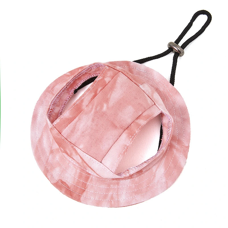 Groothandel Verstelbare Ronde Rand Hond Hoeden Met Oorgaten Voor Puppy Kat Motorkap Vizier Huisdier Verzorging Accessoires Aankleden Zonnehoed Rood 1