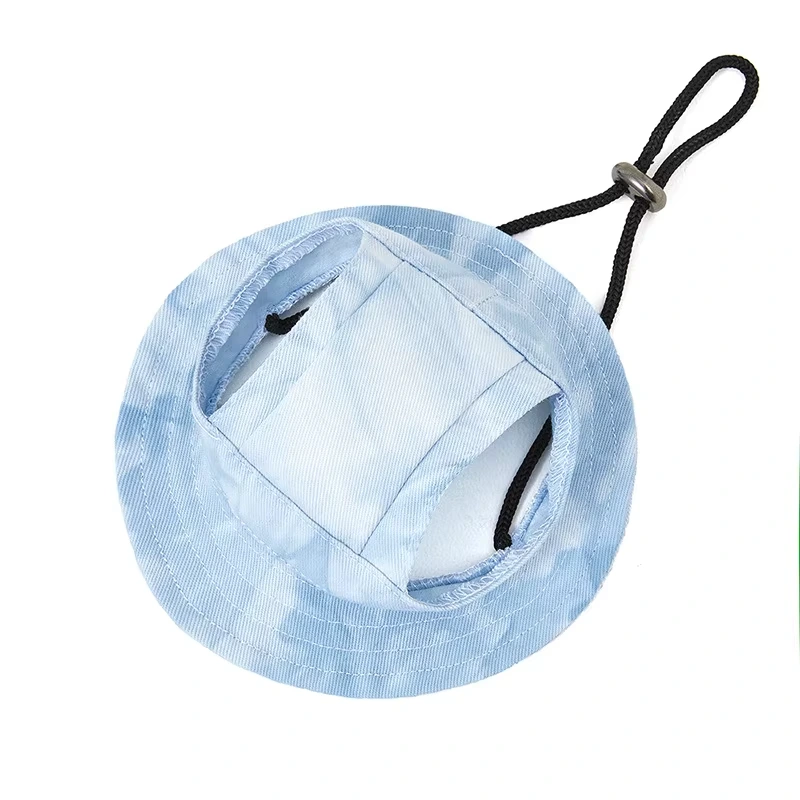 groothandel verstelbare ronde rand hond hoeden met oorgaten voor puppy kat motorkap vizier huisdier verzorging accessoires aankleden zonnehoed blauw 1