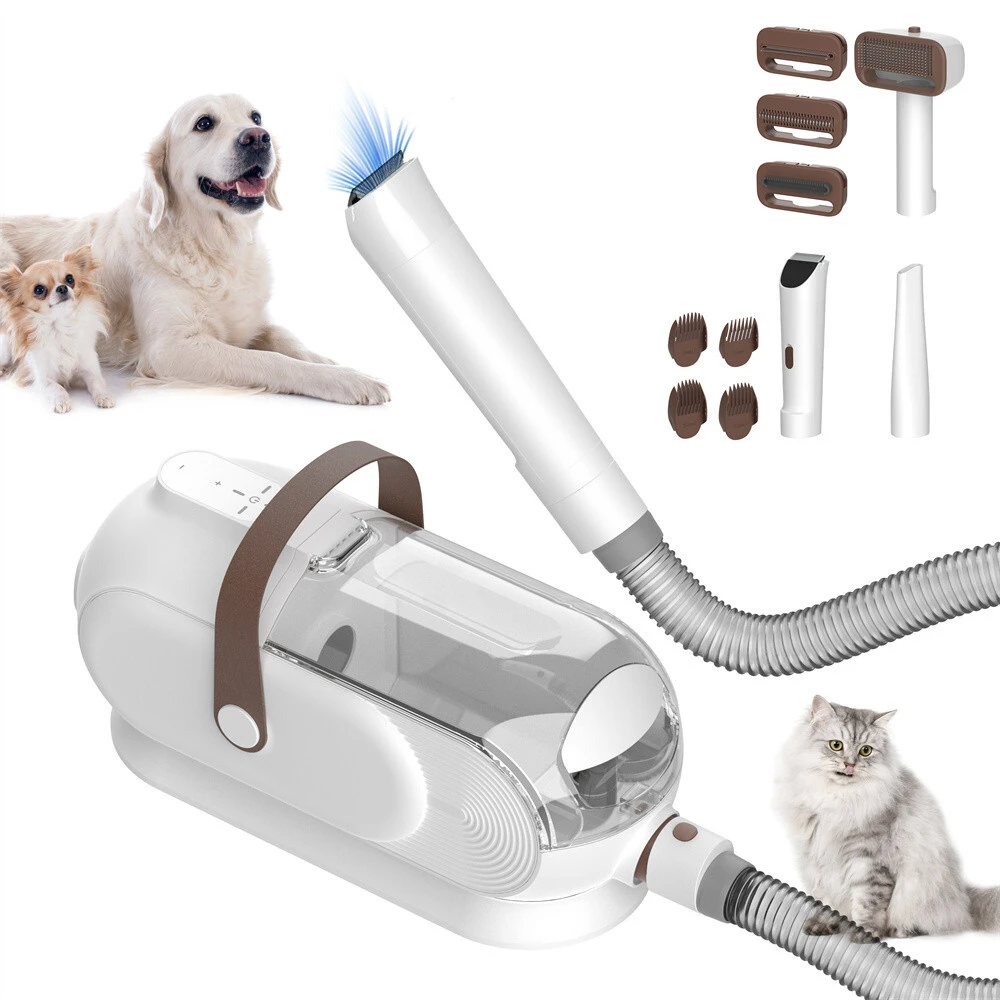 Hot Sale Hondenproducten Hondentondeuse Huisdiertondeuse Huisdierhaar Stofzuiger Verzorgingsset wit 1