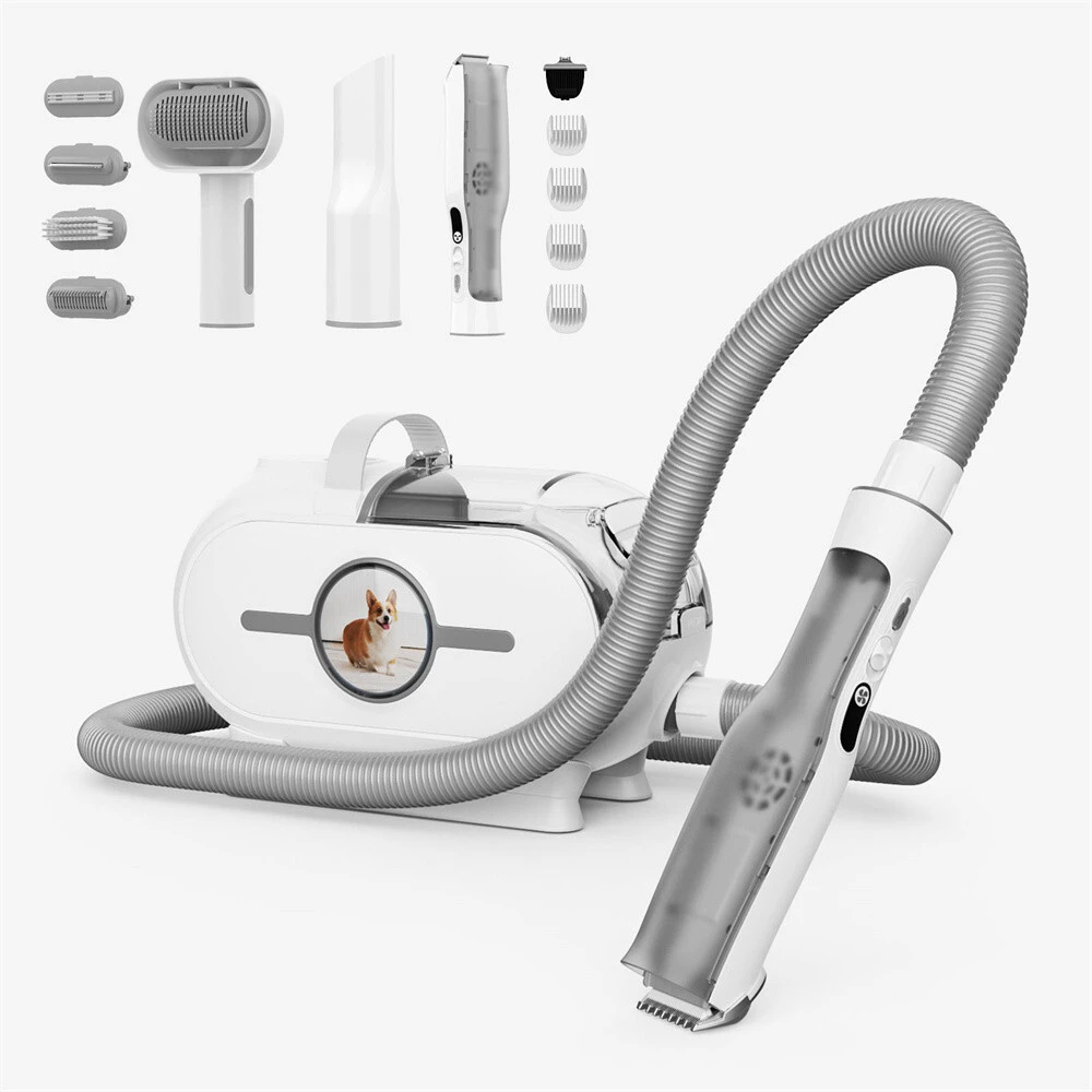 wholesale Pet Cleaning & Grooming Products 5-in-1 Portable Dog Cat Grooming Vacuum Kit Pet Grooming Vacuum Kit white 1