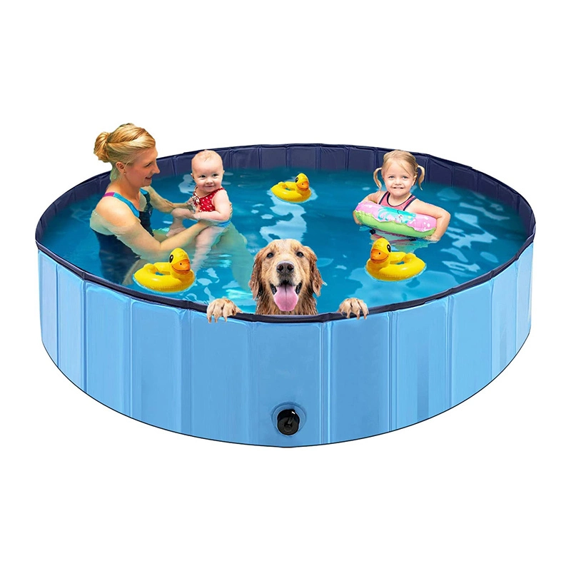 wholesale Foldable Dog Pet Bath Pool Collapsable Dog Paddling Pool For Kids Cats Dogs Pool Pet Bath Tub blue 1