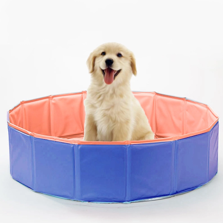 wholesale Foldable Dog Pet Bath Pool Collapsable Dog Paddling Pool For Kids Cats Dogs Pool Pet Bath Tub orange&blue 1