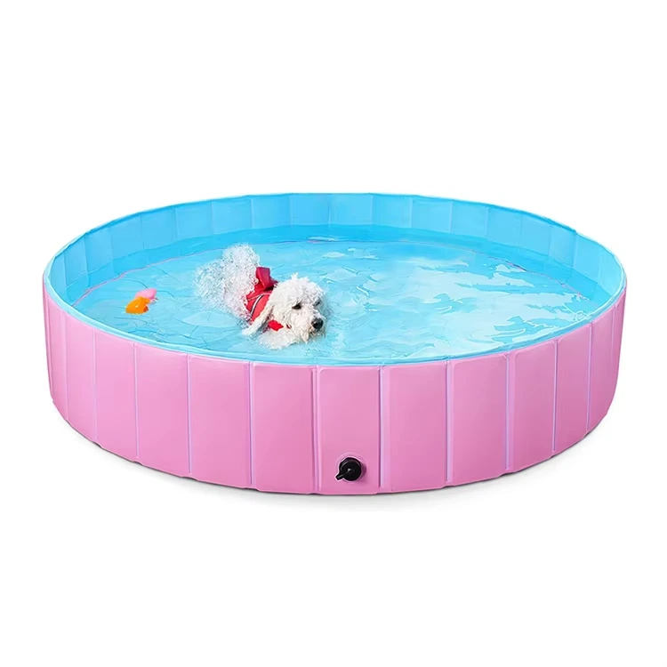 wholesale Foldable Dog Pet Bath Pool Collapsable Dog Paddling Pool For Kids Cats Dogs Pool Pet Bath Tub pink 1
