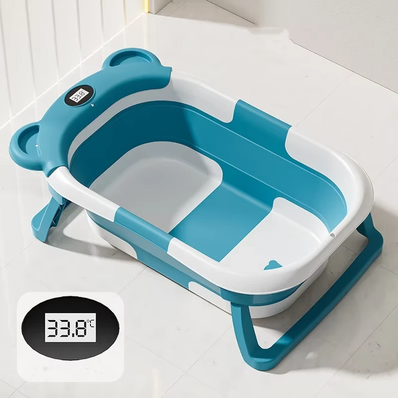 wholesale Collapsible Pet Bathtub with Real-time Temp Monitor and Floating Cushion Foldable Cat Bath Tub Set Portable Travel Dog Tub green 1