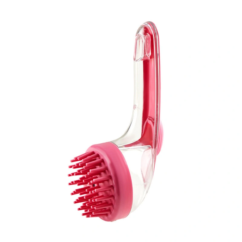 Venta al por mayor, cepillo de baño con mango largo para mascotas, baño multifuncional, exfoliante para perros y gatos, cepillo de masaje limpio rojo 1