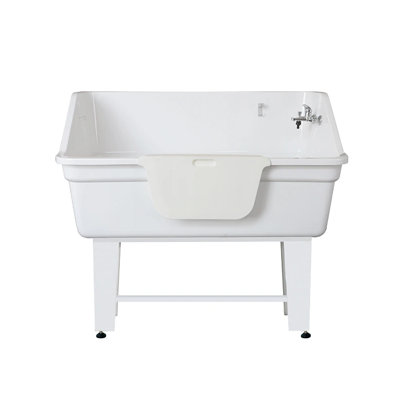 wholesale Height adjustable large pet grooming bath tub Acrylic Fiberglass Durable sanitary new material pet beauty spot bathtub white 1