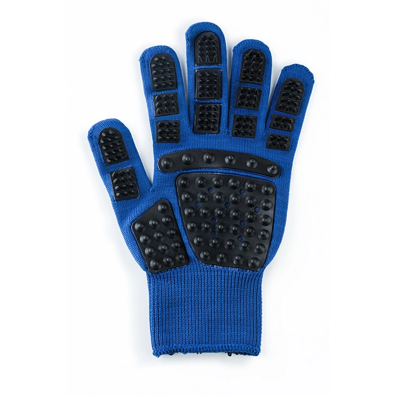 groothandel Handschoenen voor kleine dieren voor ontharing Baden Rubber Hond Kat Massagekam Op voorraad voor verzorging bad exfoliërende handschoenen blauw 1